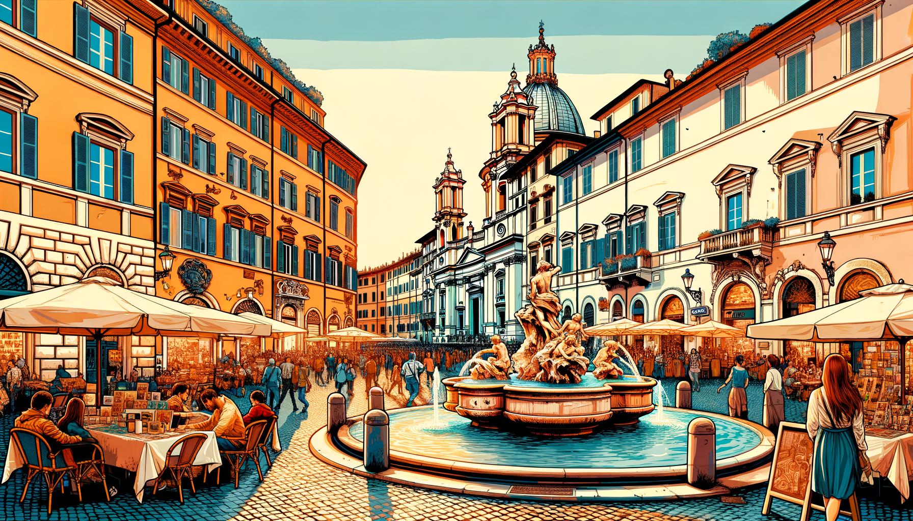 Exploring Piazza Navona in Rome, Italy